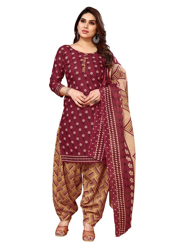 Women's Salwar Suit Material With Cotton Dupatta