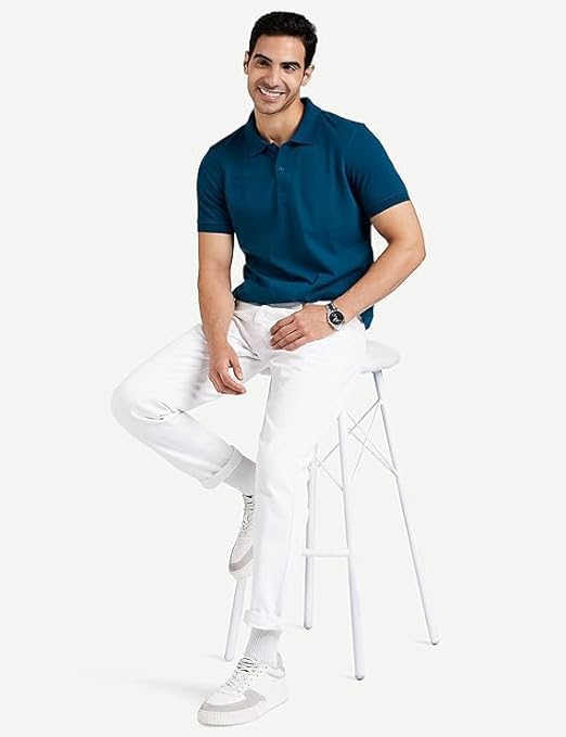 Symbol Men's Solid Cotton Rich Polo T Shirt - Image 2