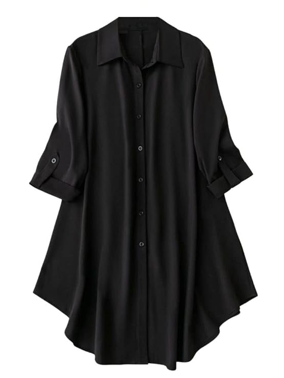 Solid Button Front Shirt Dress for Women - Image 4