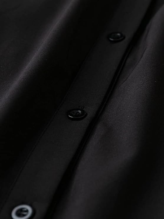 Solid Button Front Shirt Dress for Women - Image 2