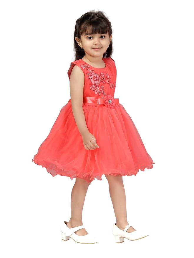 Girl's net Knee-Length Dress - Image 4