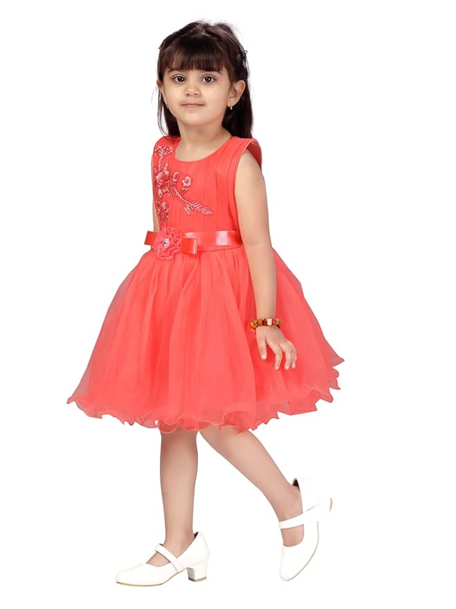 Girl's net Knee-Length Dress - Image 2