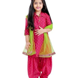 Girl's Silk Patiala Suit
