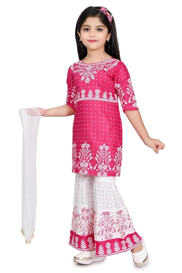 Baby Girls Ethnic Kurta Sharara Set - Image 4