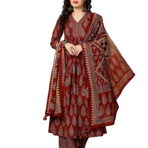 Women Printed Kurta and Pant Set with Dupatta