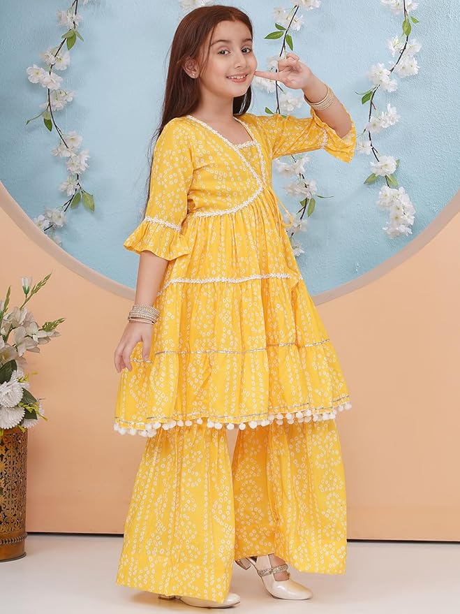 Girls' Printed Kurta Sharara Set - Image 3