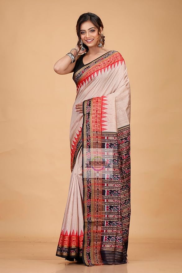 Women's Pure Silk Bomkai Saree With Blouse Piece silk - Image 4