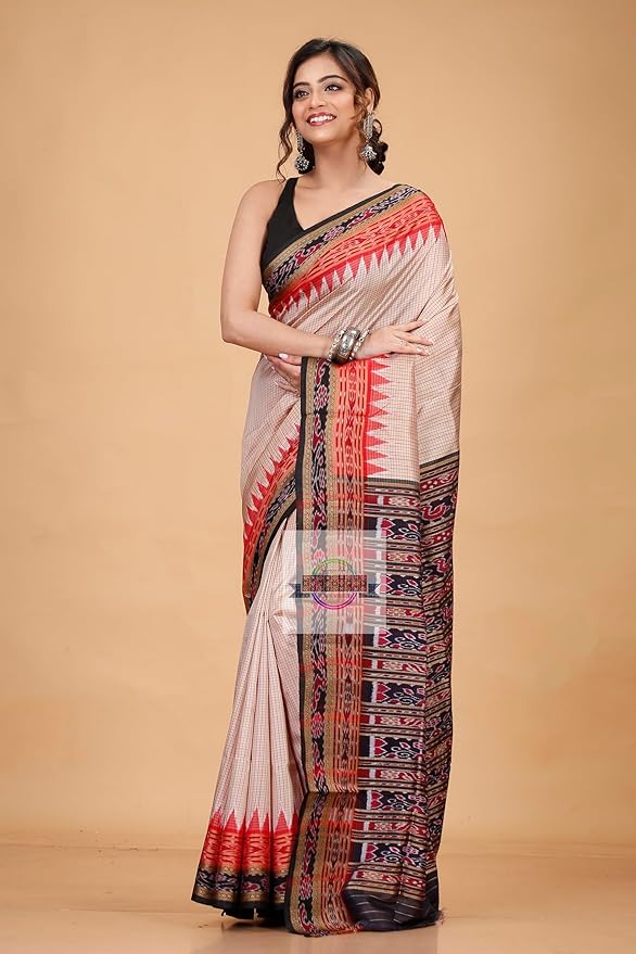 Women's Pure Silk Bomkai Saree With Blouse Piece silk - Image 3