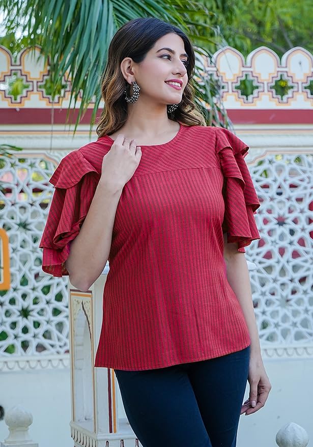 Women’s Printed Straight Regular Fit Top For Women - Image 3