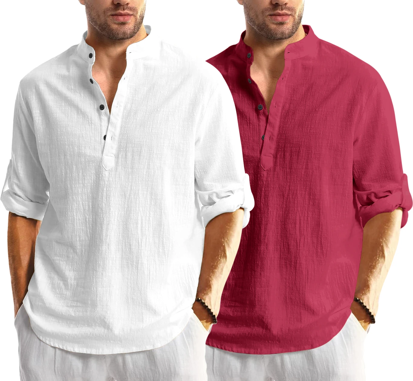 Combo of Men Solid Cotton Kurta Shirt - Image 4